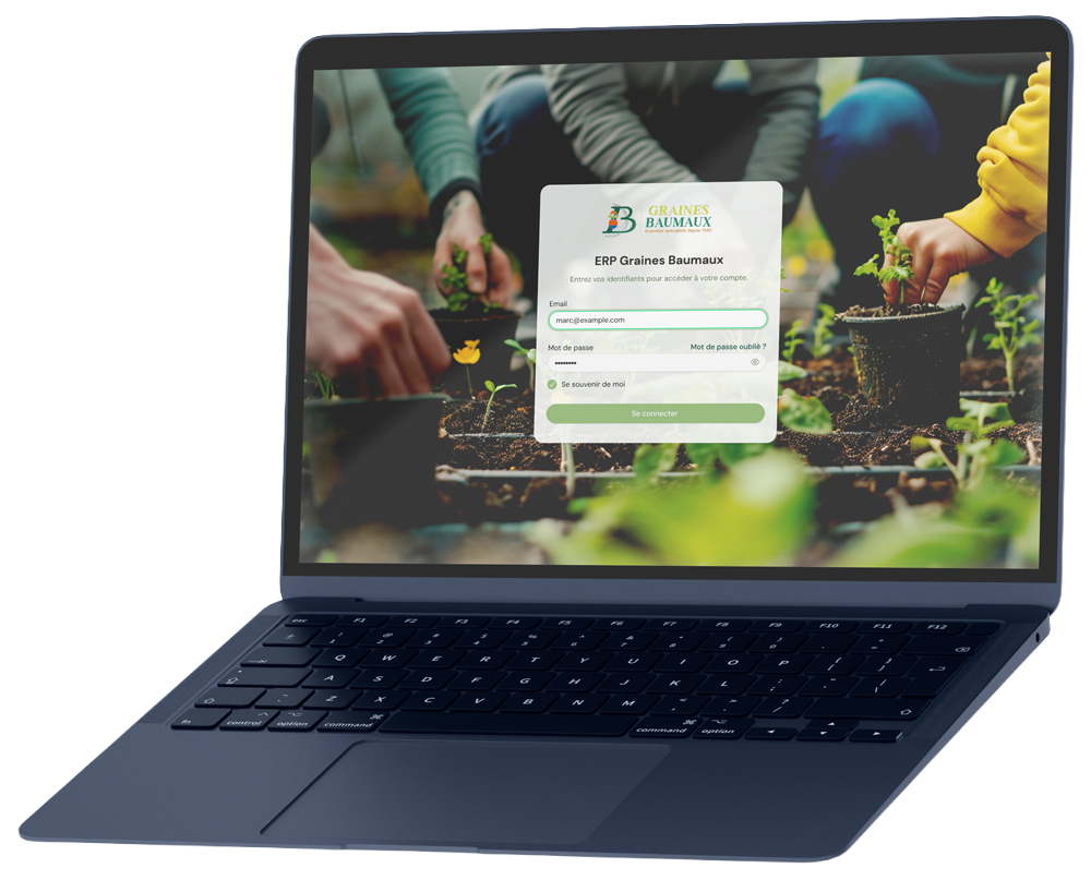 mockup login graines baumaux